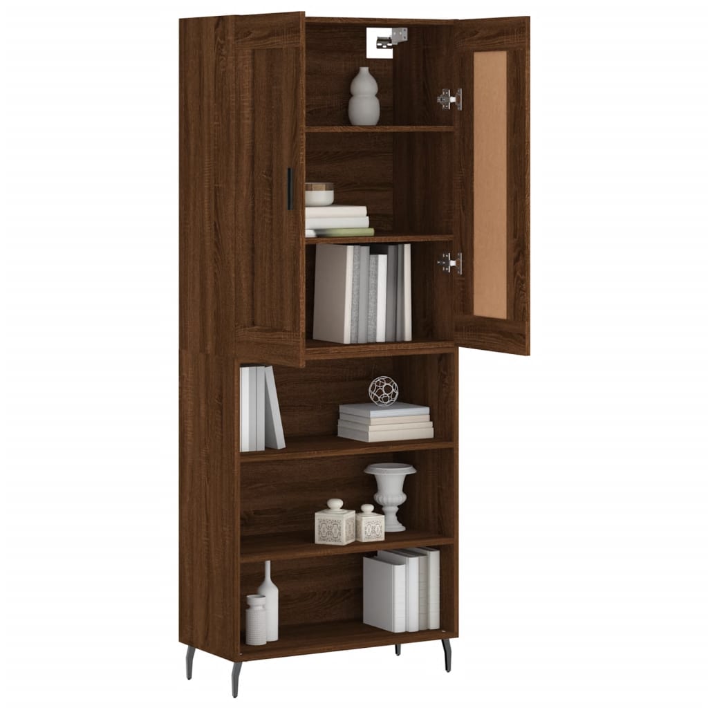 vidaXL Highboard Brown Oak 69.5x34x180 cm Engineered Wood