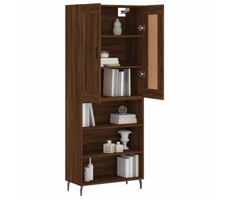 vidaXL Highboard Brown Oak 69.5x34x180 cm Engineered Wood