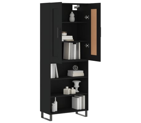 vidaXL Dulap &icirc;nalt, negru, 69,5x34x180 cm, lemn compozit