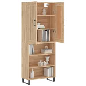 vidaXL Highboard sonoma eik 69,5x34x180 cm konstruert tre