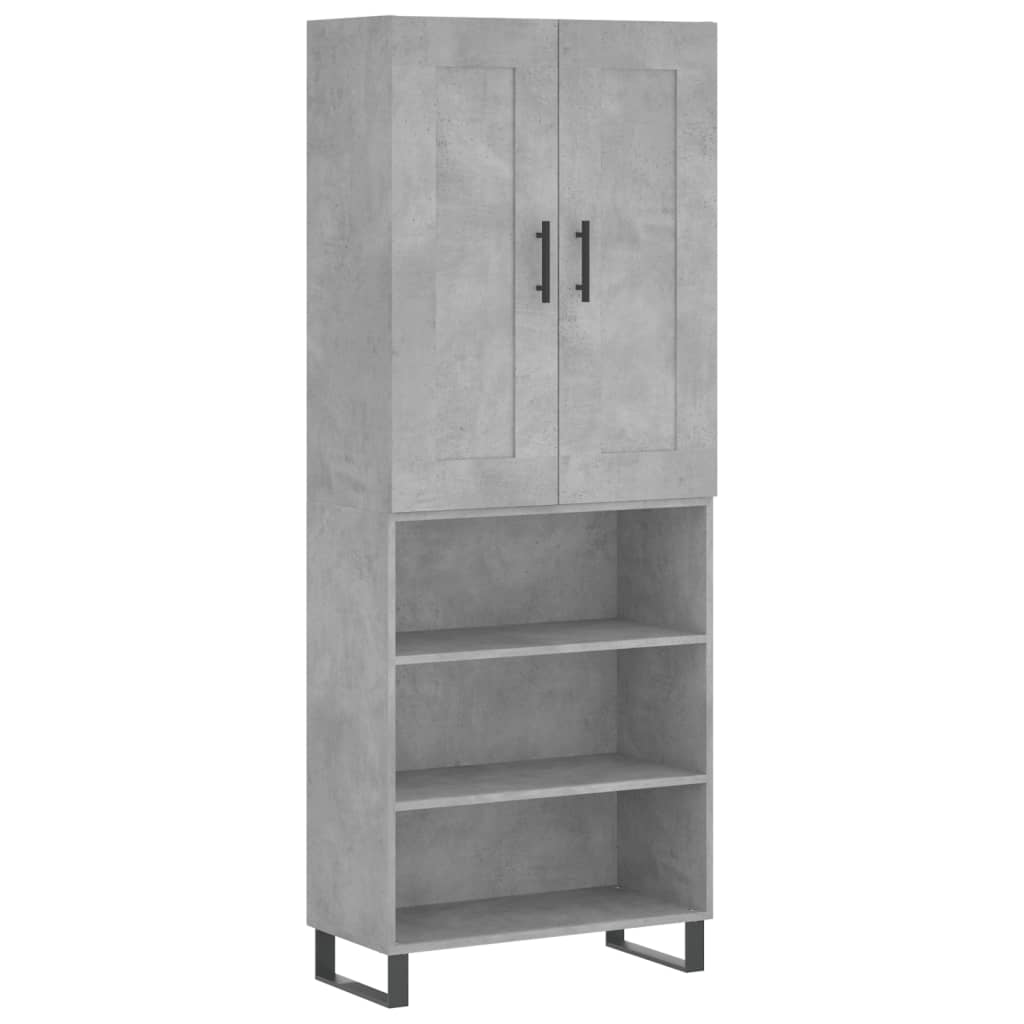 vidaXL Skříň highboard betonově šedá 69,5x34x180 cm kompozitní dřevo