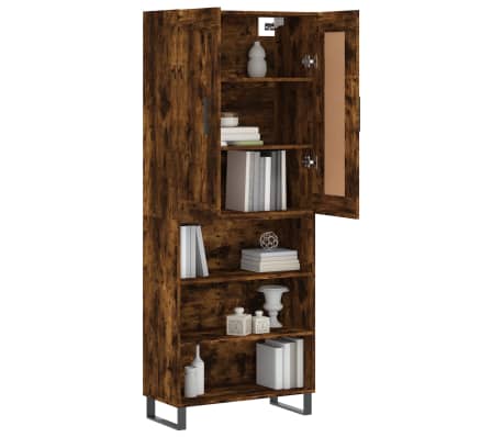 vidaXL f&uuml;st&ouml;s t&ouml;lgy sz&iacute;nű szerelt fa magasszekr&eacute;ny 69,5 x 34 x 180 cm