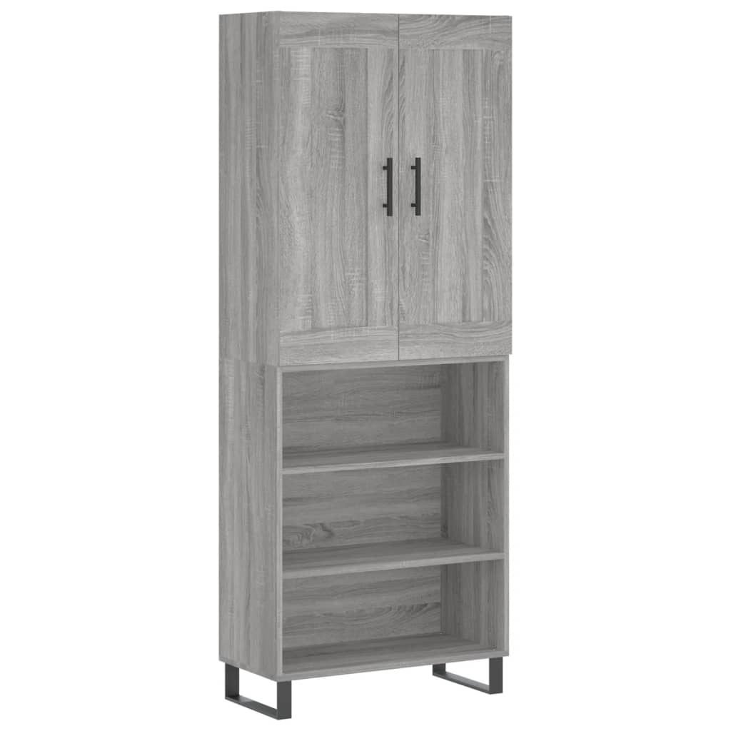 vidaXL Skříň highboard šedá sonoma 69,5 x 34 x 180 cm kompozitní dřevo