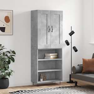 Skříň highboard betonově šedá 69,5x34x180 cm kompozitní dřevo - obrázek 1