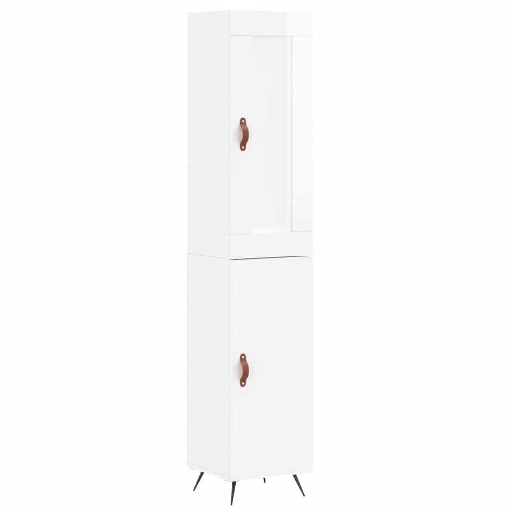 vidaXL Skříň highboard bílá s vysokým leskem 34,5x34x180 cm kompozit