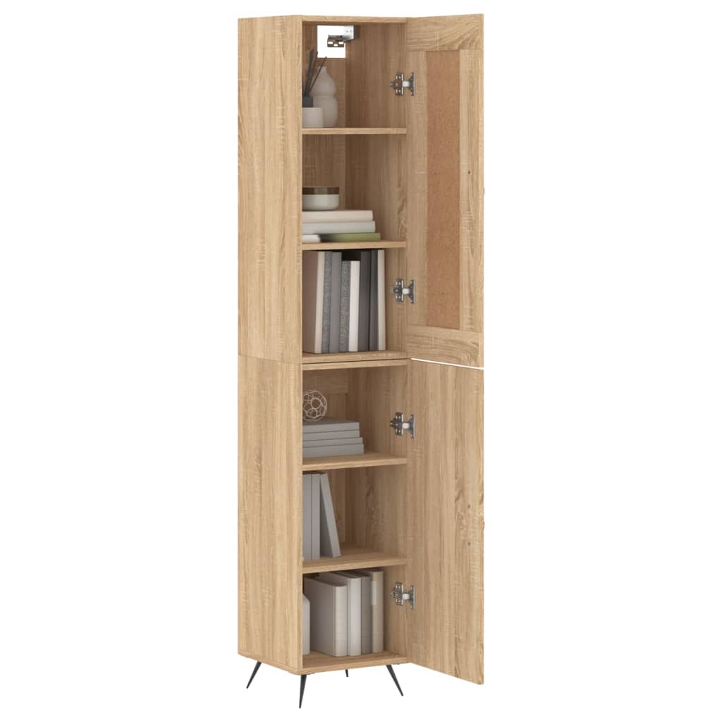 vidaXL Hoge kast 34,5x34x180 cm bewerkt hout sonoma eikenkleurig