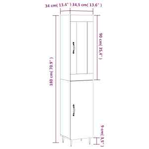 Skříň highboard dub sonoma 34,5 x 34 x 180 cm kompozitní dřevo - obrázek 13