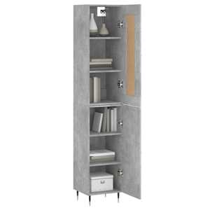 Skříň highboard betonově šedá 34,5x34x180 cm kompozitní dřevo - obrázek 3