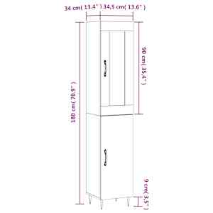 Skříň highboard betonově šedá 34,5x34x180 cm kompozitní dřevo - obrázek 13