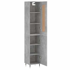 Skříň highboard betonově šedá 34,5x34x180 cm kompozitní dřevo - obrázek 4