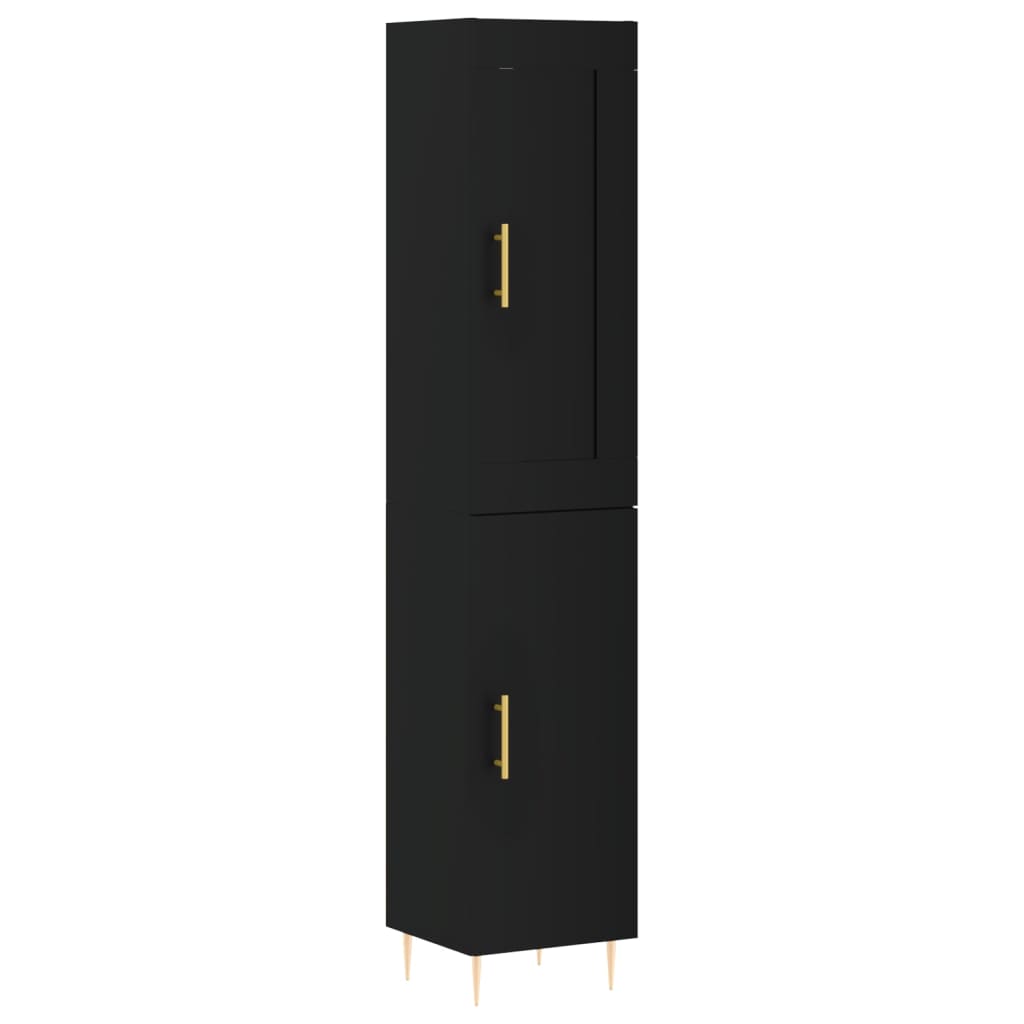 vidaXL Skříň highboard černá 34,5 x 34 x 180 cm kompozitní dřevo