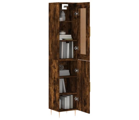 vidaXL Arm&aacute;rio alto 34,5x34x180cm madeira processada carvalho fumado