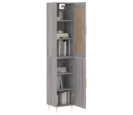 vidaXL Highboard Grau Sonoma 34,5x34x180 cm Holzwerkstoff