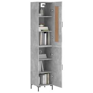 vidaXL Ντουλάπι Γκρι Σκυροδέματος 34,5x34x180 εκ. Επεξεργασμένο Ξύλο
