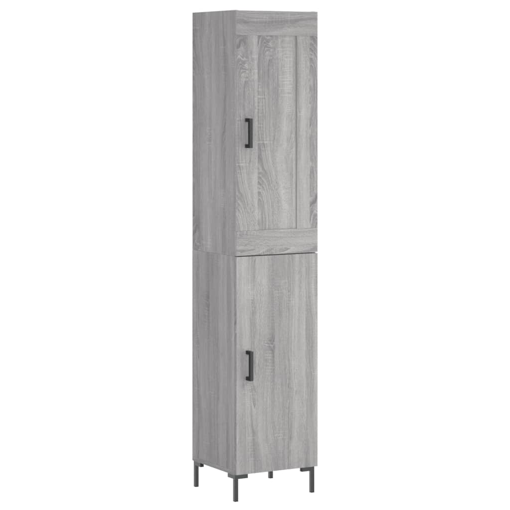 Highboard Grau Sonoma 34,5x34x180 cm Holzwerkstoff