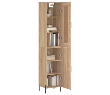 vidaXL Dulap &icirc;nalt, stejar sonoma, 34,5x34x180 cm, lemn prelucrat