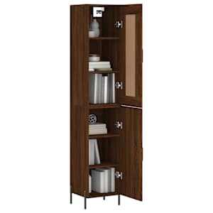 Skříň highboard hnědý dub 34,5 x 34 x 180 cm kompozitní dřevo - obrázek 3