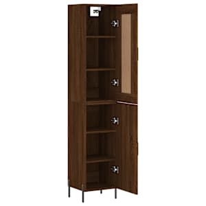 Skříň highboard hnědý dub 34,5 x 34 x 180 cm kompozitní dřevo - obrázek 4