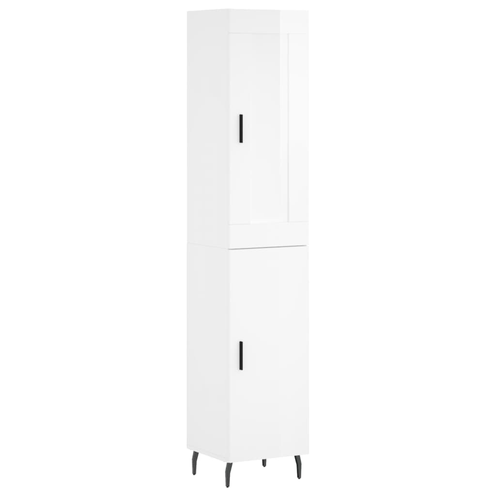 vidaXL Skříň highboard bílá s vysokým leskem 34,5x34x180 cm kompozit