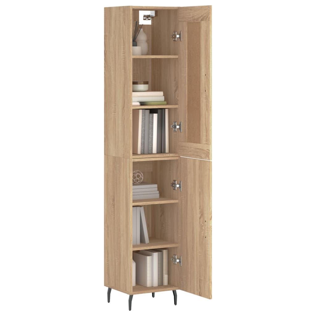 vidaXL Hoge kast 34,5x34x180 cm bewerkt hout sonoma eikenkleurig
