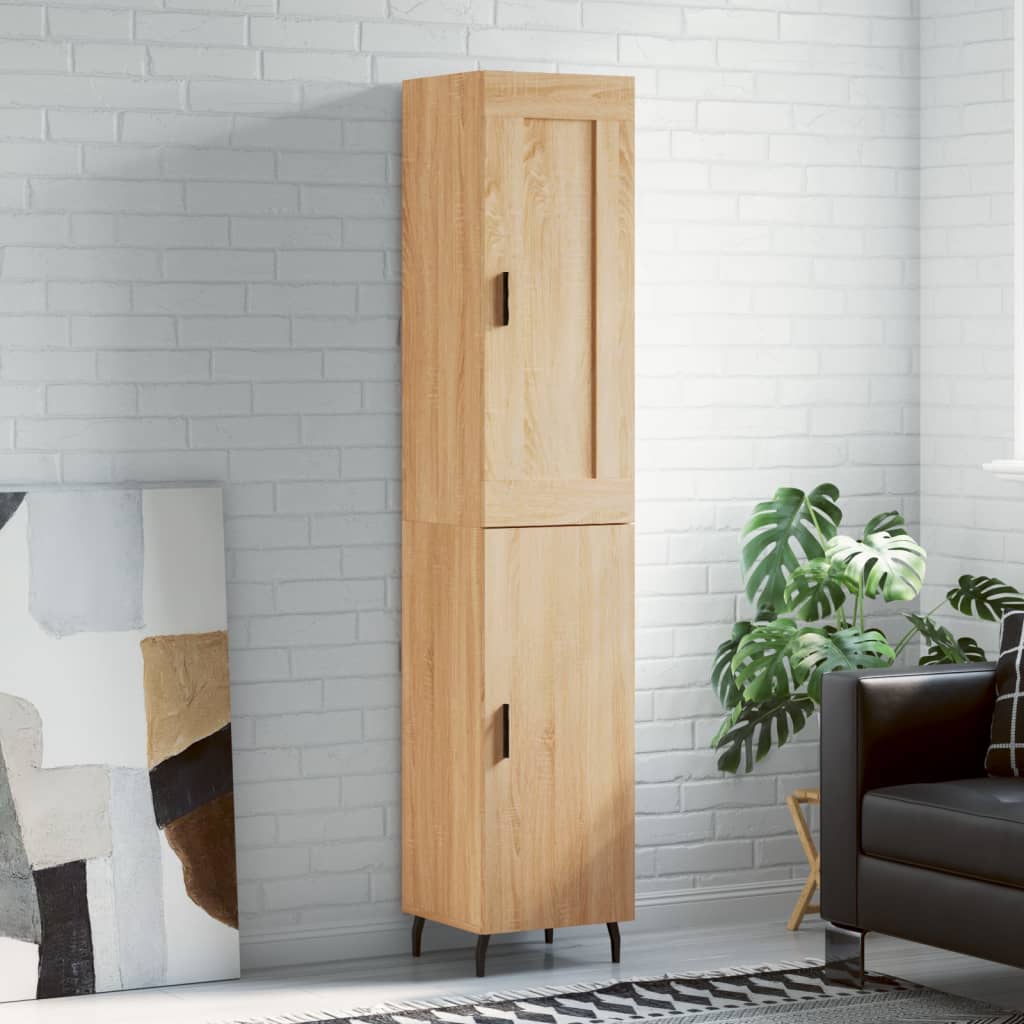 vidaXL Highboard Sonoma-Eiche 34,5x34x180 cm Holzwerkstoff