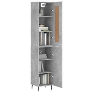 Skříň highboard betonově šedá 34,5x34x180 cm kompozitní dřevo - obrázek 3
