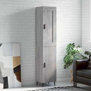 Visoka omara siva sonoma 34,5x34x180 cm inženirski les