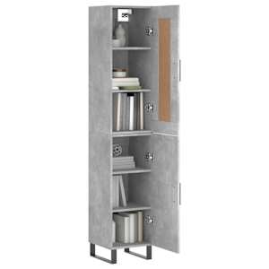 Skříň highboard betonově šedá 34,5x34x180 cm kompozitní dřevo - obrázek 3