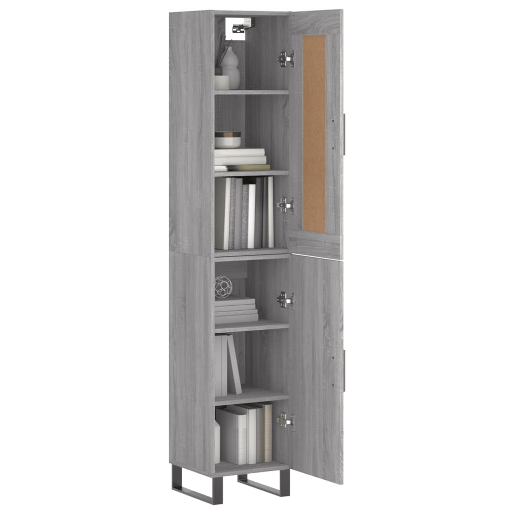 vidaXL Highboard Grau Sonoma 34,5x34x180 cm Holzwerkstoff