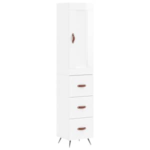 Skříň highboard bílá s vysokým leskem 34,5x34x180 cm kompozit - obrázek 2