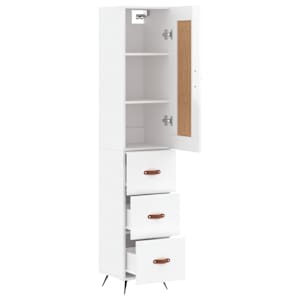 Skříň highboard bílá s vysokým leskem 34,5x34x180 cm kompozit - obrázek 4