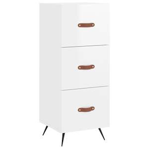 Skříň highboard bílá s vysokým leskem 34,5x34x180 cm kompozit - obrázek 5