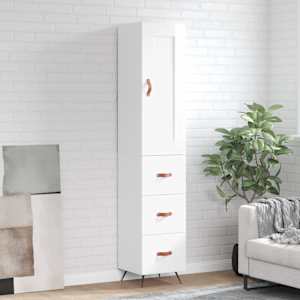 Skříň highboard bílá s vysokým leskem 34,5x34x180 cm kompozit - obrázek 1
