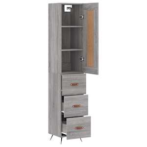 Skříň highboard šedá sonoma 34,5 x 34 x 180 cm kompozitní dřevo - obrázek 4