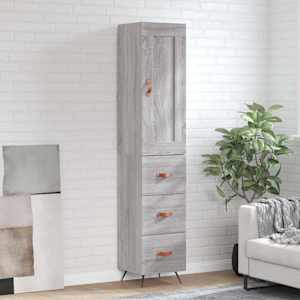 Skříň highboard šedá sonoma 34,5 x 34 x 180 cm kompozitní dřevo - obrázek 1