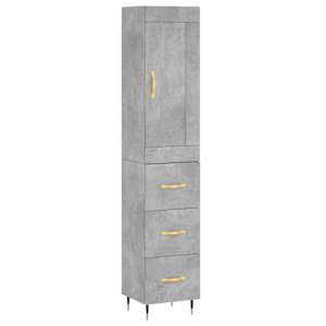 Skříň highboard betonově šedá 34,5x34x180 cm kompozitní dřevo - obrázek 2