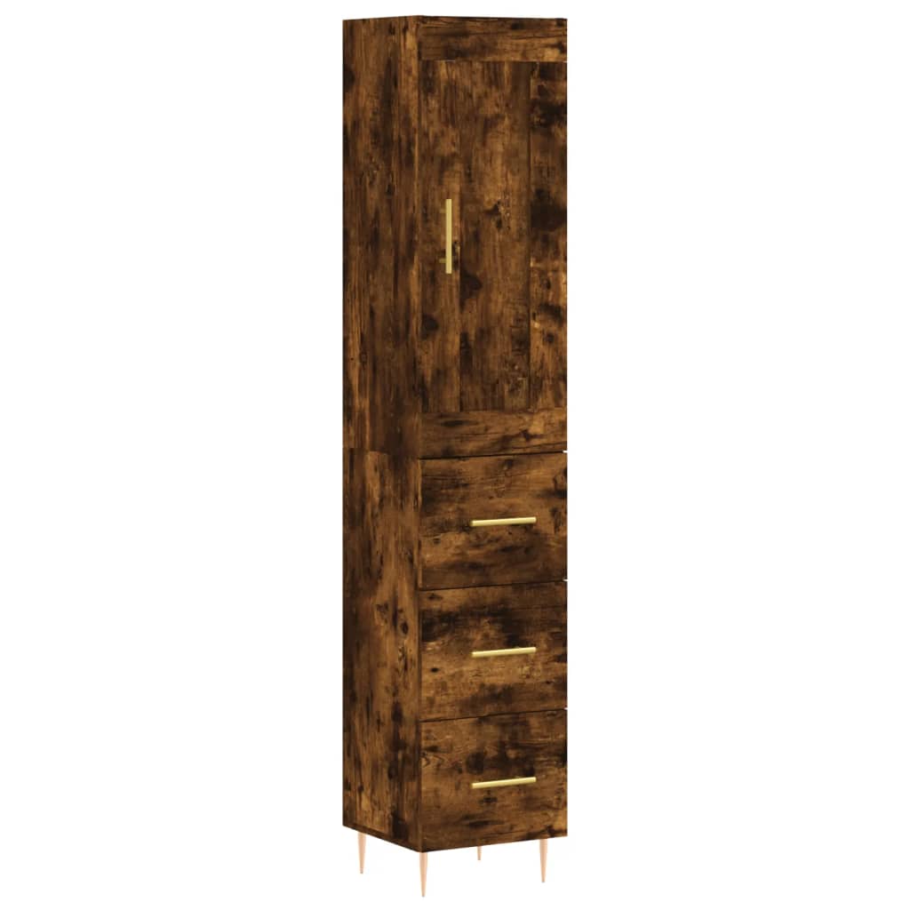 vidaXL Skříň highboard kouřový dub 34,5 x 34 x 180 cm kompozitní dřevo