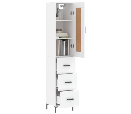 vidaXL Highboard White 34.5x34x180 cm Engineered Wood