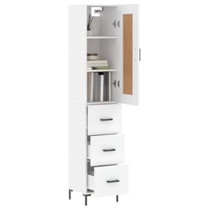 Skříň highboard bílá 34,5 x 34 x 180 cm kompozitní dřevo - obrázek 3