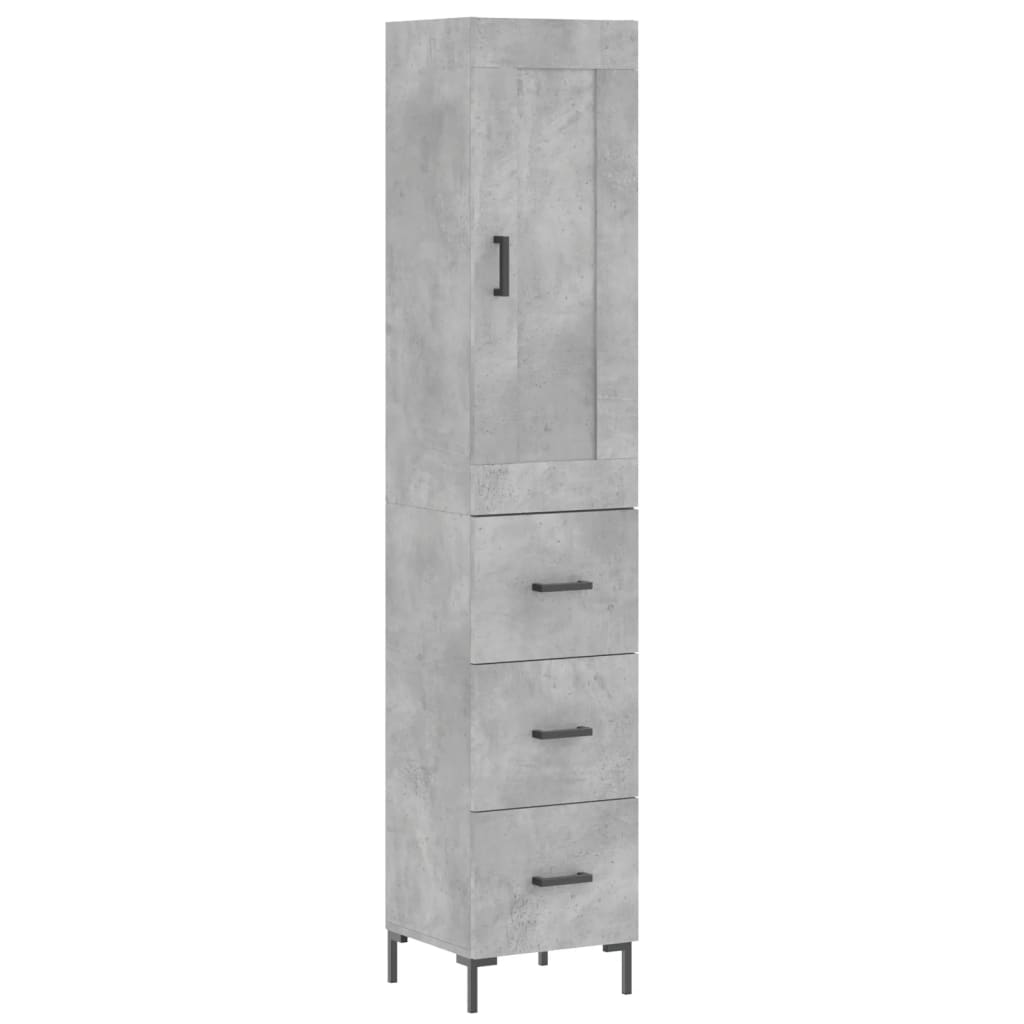 vidaXL Skříň highboard betonově šedá 34,5x34x180 cm kompozitní dřevo