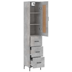 Skříň highboard betonově šedá 34,5x34x180 cm kompozitní dřevo - obrázek 4