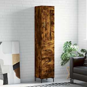 Visoka omara dimljeni hrast 34,5x34x180 cm inženirski les