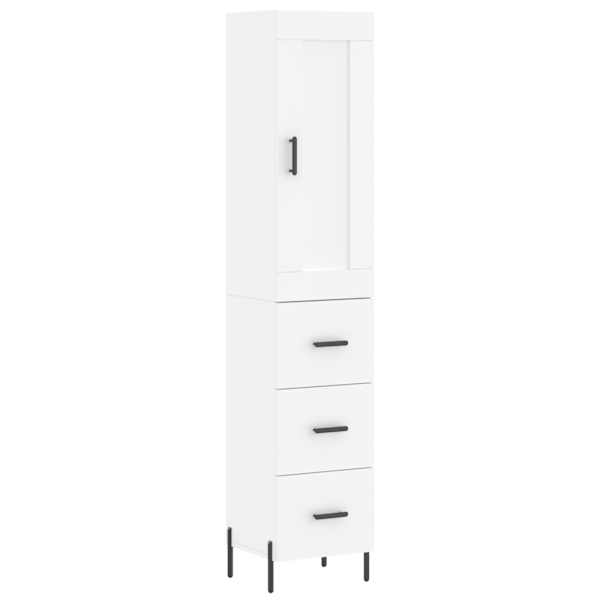 vidaXL k&otilde;rge kapp, valge , 34,5x34x180 cm, tehispuit