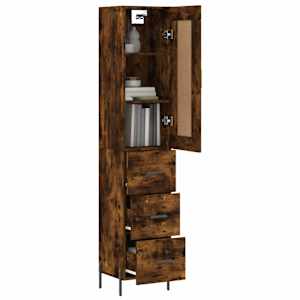 Skříň highboard kouřový dub 34,5 x 34 x 180 cm kompozitní dřevo - obrázek 3