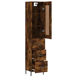 Skříň highboard kouřový dub 34,5 x 34 x 180 cm kompozitní dřevo - obrázek 4
