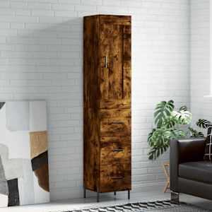 Skříň highboard kouřový dub 34,5 x 34 x 180 cm kompozitní dřevo - obrázek 1