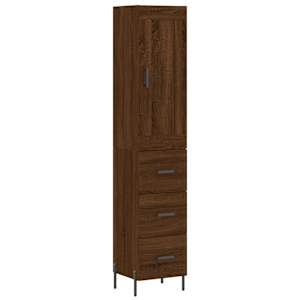 Skříň highboard hnědý dub 34,5 x 34 x 180 cm kompozitní dřevo - obrázek 2