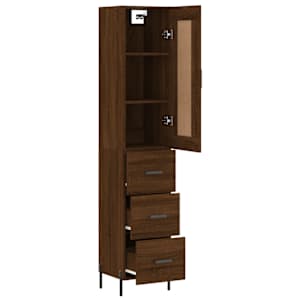 Skříň highboard hnědý dub 34,5 x 34 x 180 cm kompozitní dřevo - obrázek 4