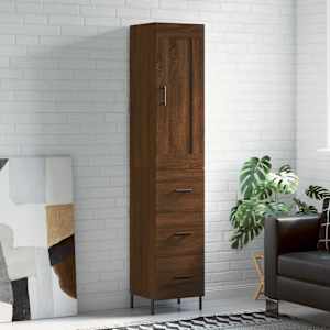 Skříň highboard hnědý dub 34,5 x 34 x 180 cm kompozitní dřevo