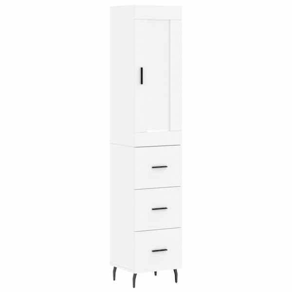 vidaXL k&otilde;rge kapp, valge , 34,5x34x180 cm, tehispuit